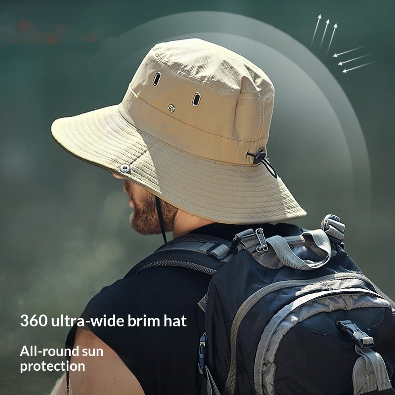 Men’s Wide Brim UV Protection Outdoor Bucket Hat