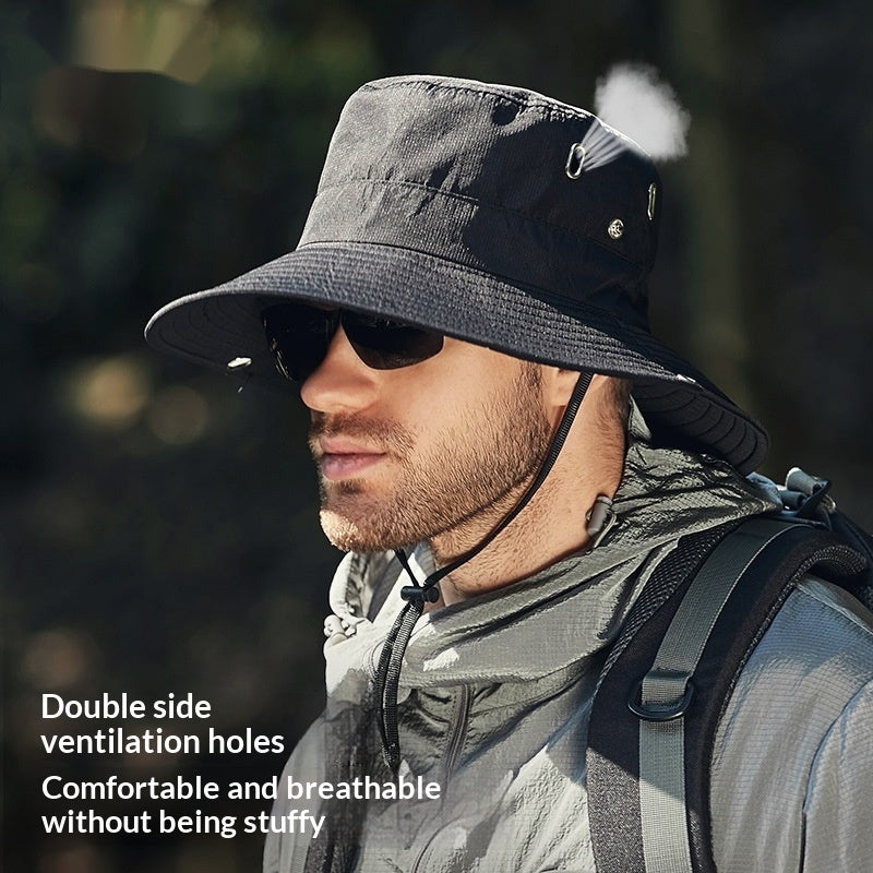Men’s Wide Brim UV Protection Outdoor Bucket Hat