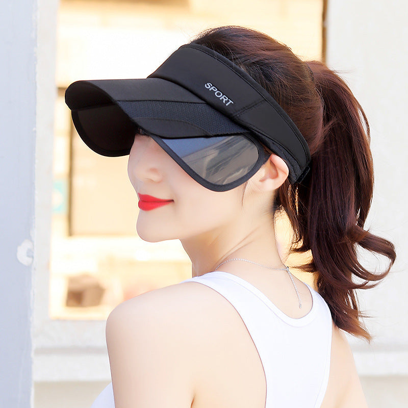 Wide Brim UV Protection Ponytail Folding Sun Hat