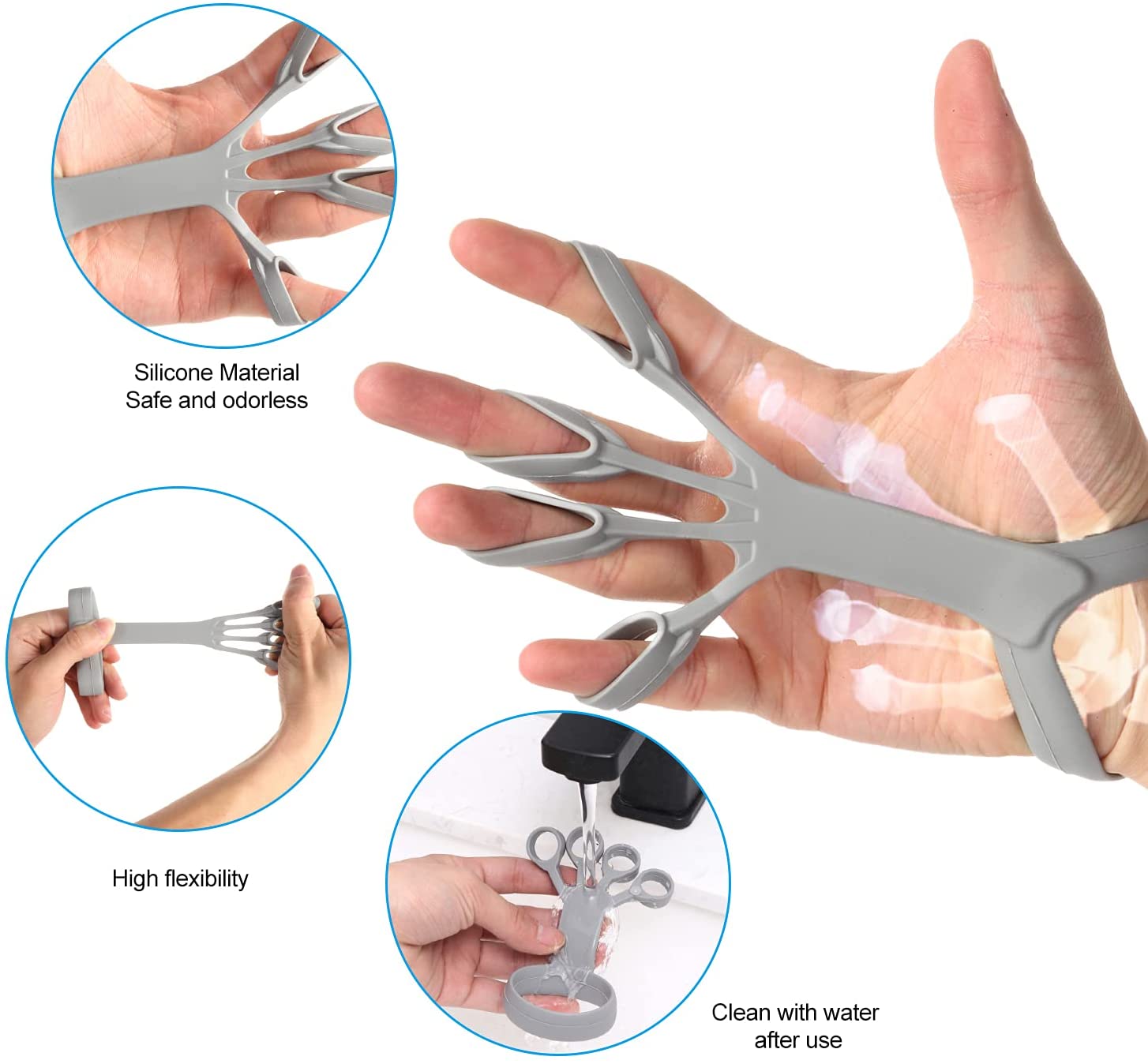 Premium Silicone Finger Stretcher And Hand Grip Strengthener Trainer