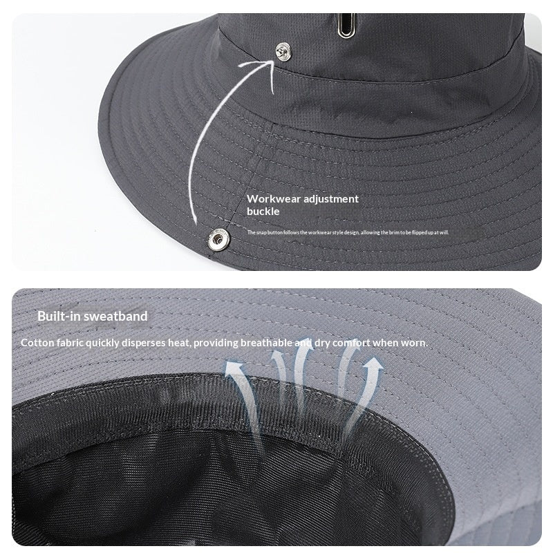 Men’s Wide Brim UV Protection Outdoor Bucket Hat